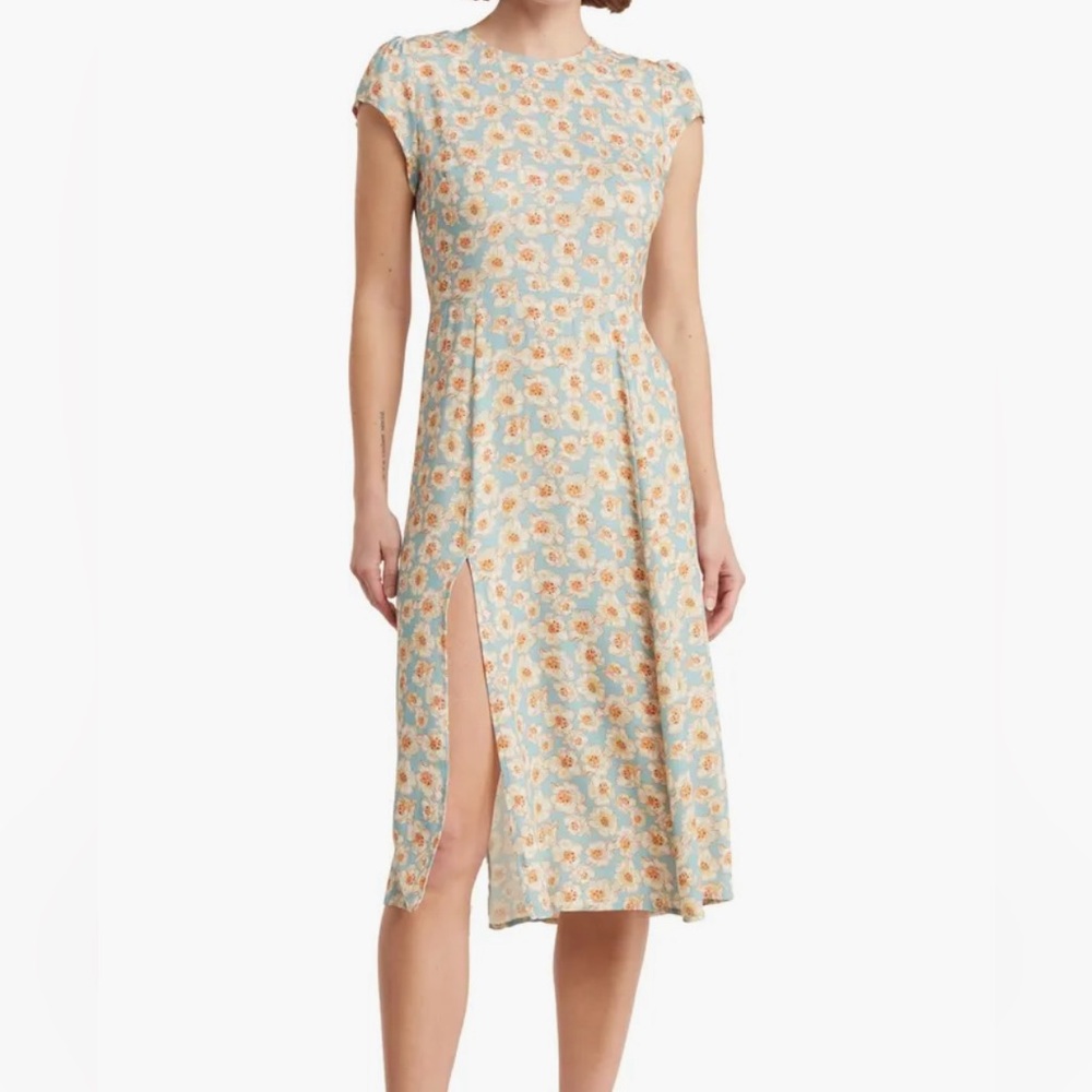 NWT melrose and market floral print side slit sheath dress, size M